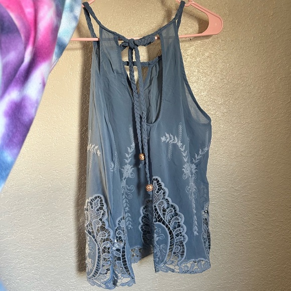 Altar’d State blue lace top - Picture 2 of 5